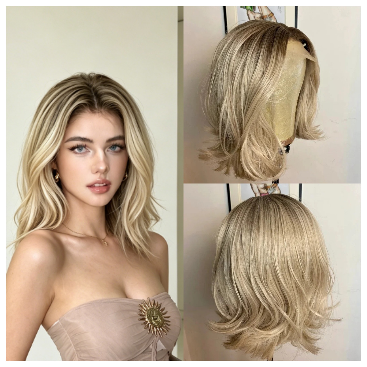Hair Care Daily - Синтетический парик омбре золотисто-русый с естественной